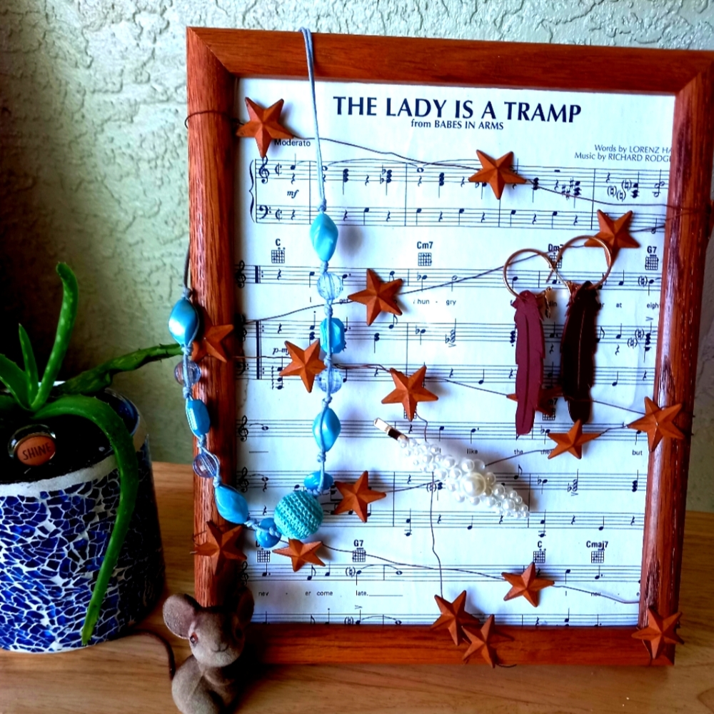 PHOTO FRAME Jewelry display.The Lady is a Tramp,Metal Star Unquiely designed,